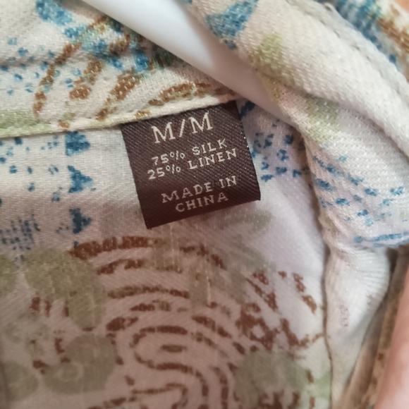 Margaritaville silk linen blend short sleeve button up shirt size M - Picture 5 of 5